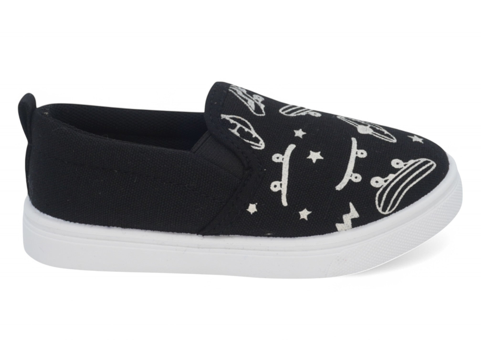 Toddler Black Skater Canvas Slip On