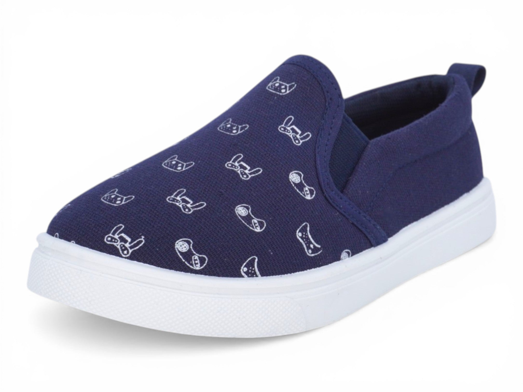Toddler Navy Gamer Canvas Slip On