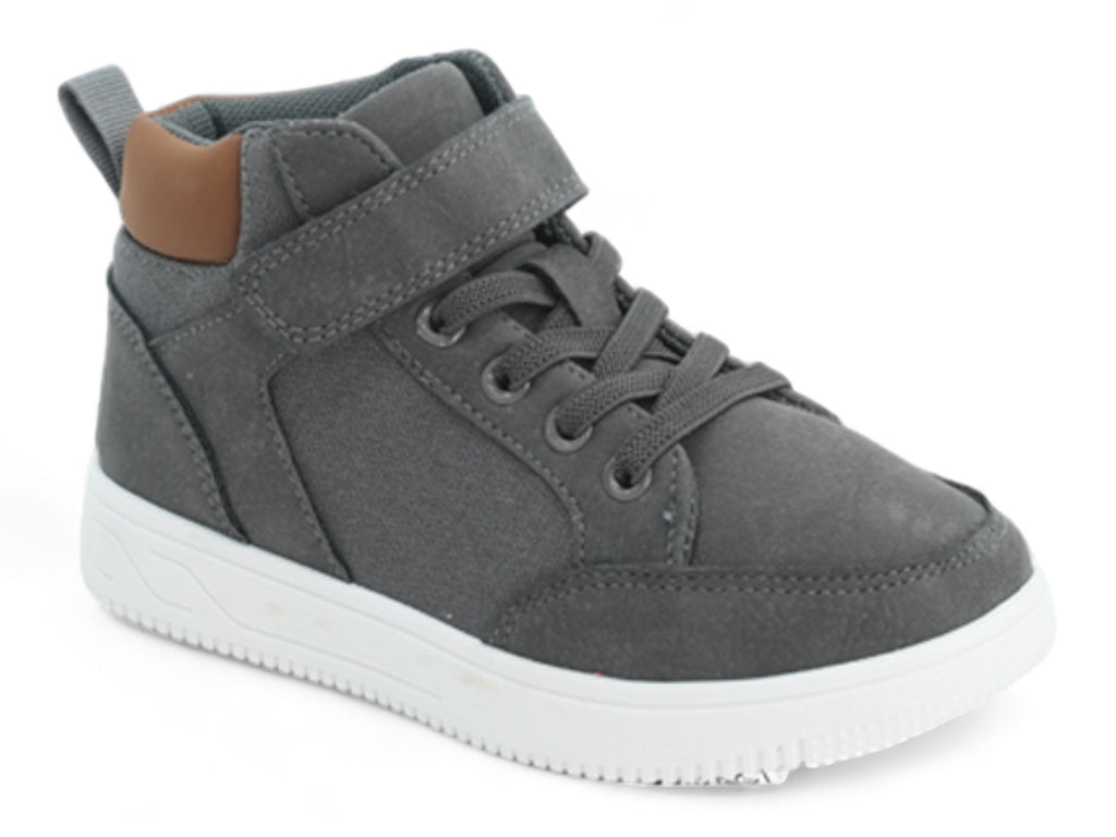 Boys` Gray & Tan High Top Sneaker
