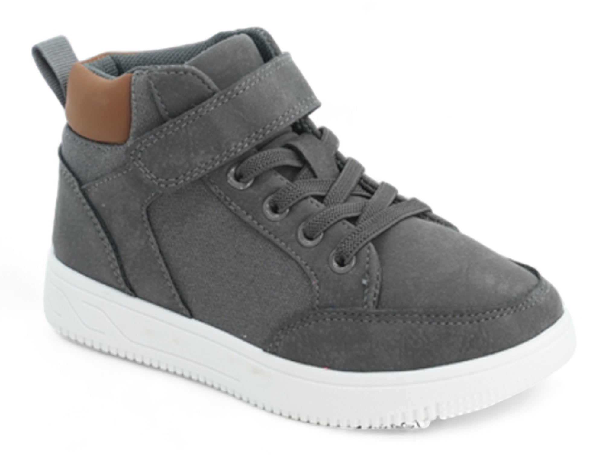 Boys` Gray & Tan High Top Sneaker