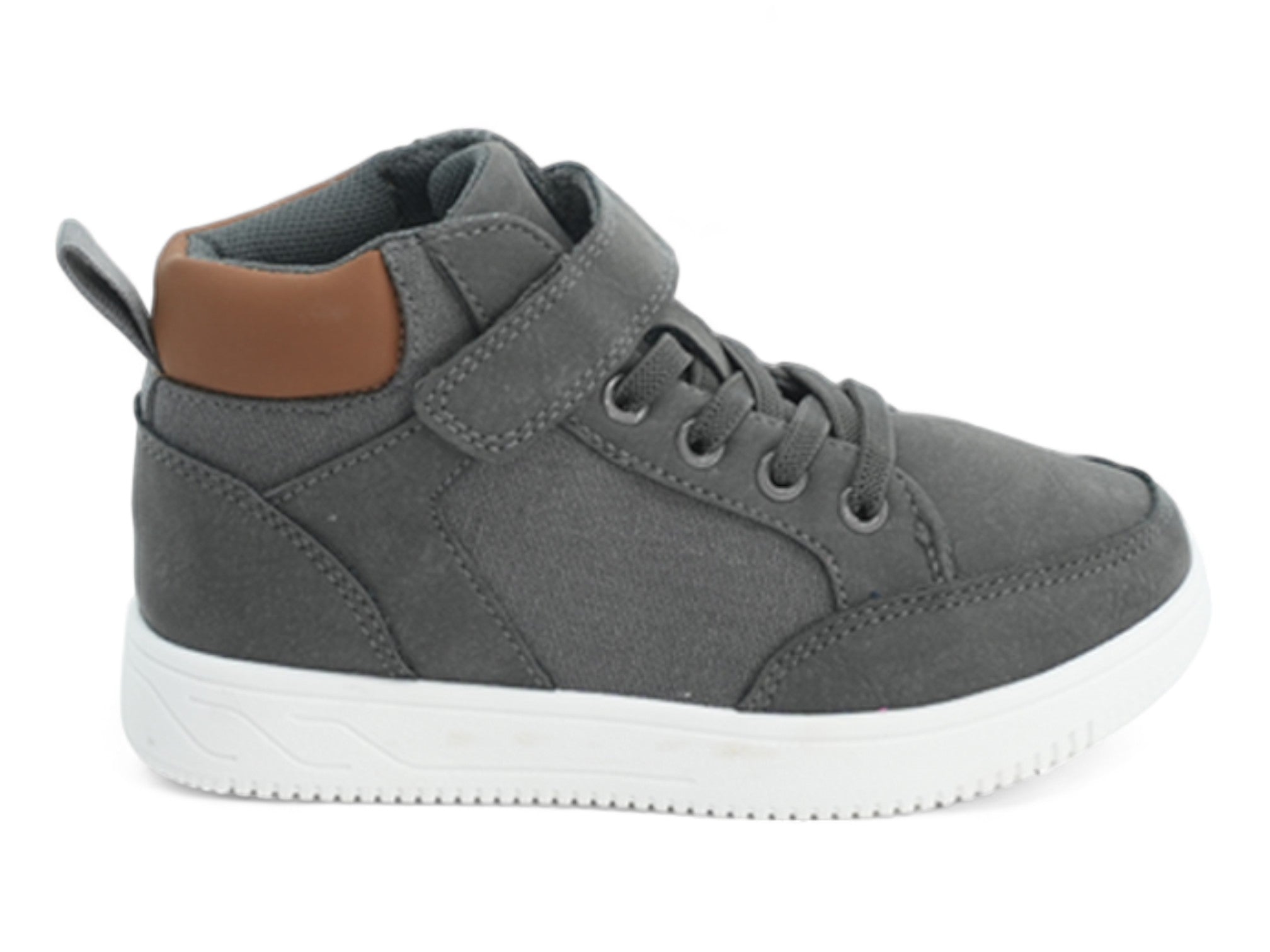 Boys` Gray & Tan High Top Sneaker