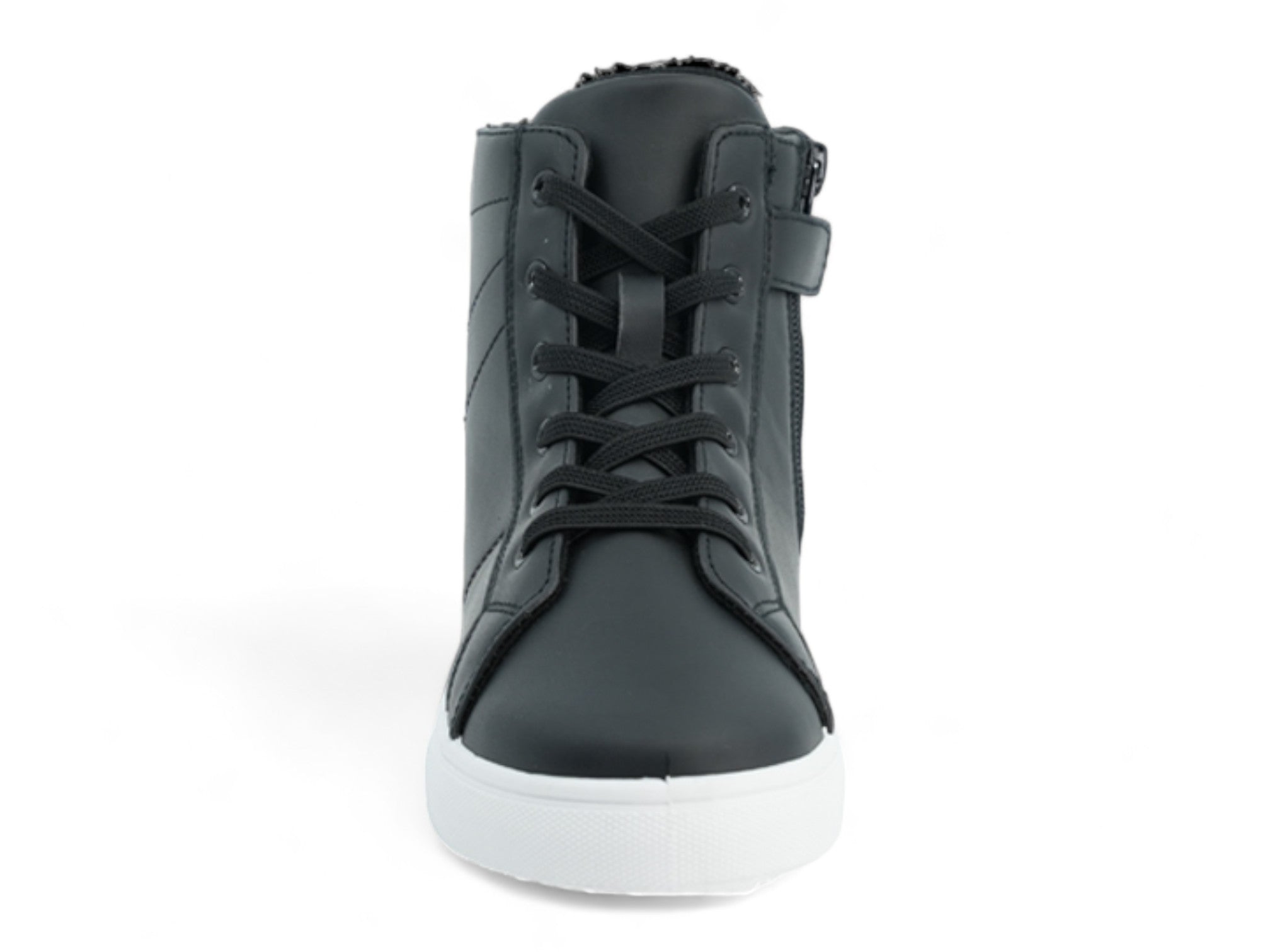 Boys` Black Fleece Lined High Top Sneaker