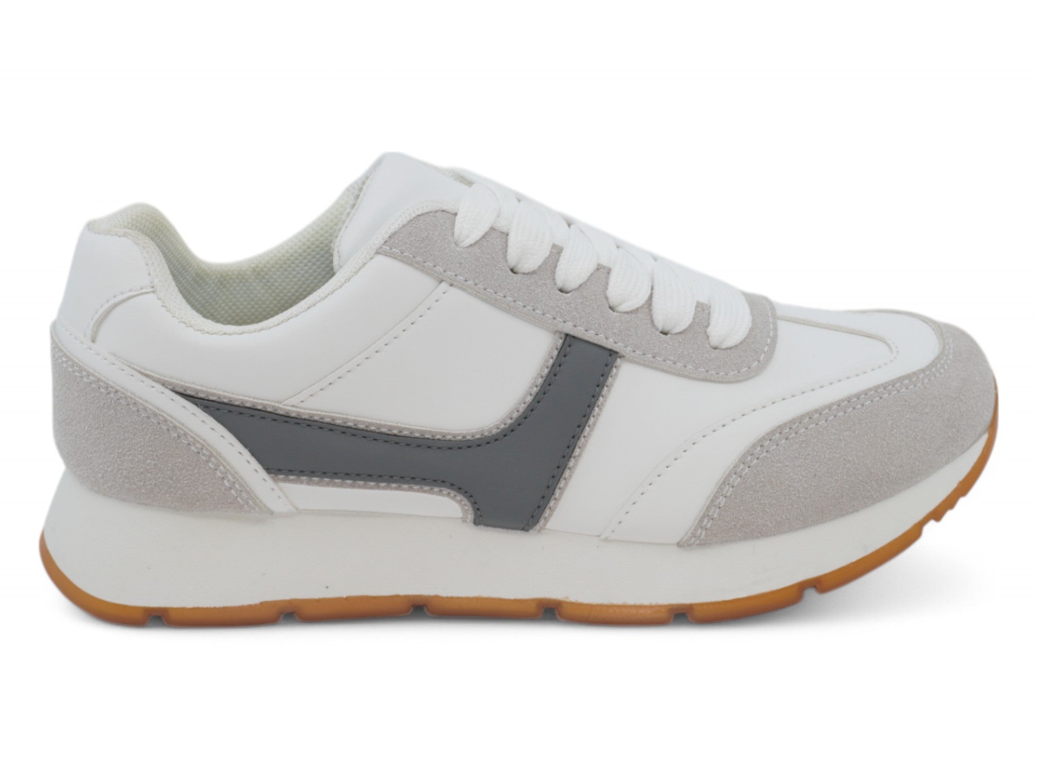 Boys` Gray Microsuede Sneaker