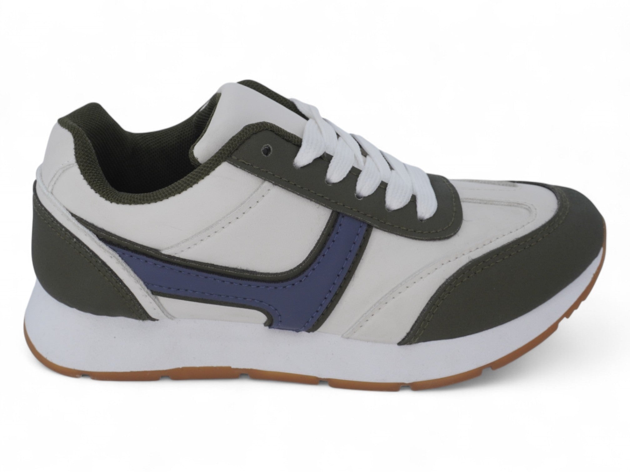 Boys` Blue & Green Faux Suede Sneaker