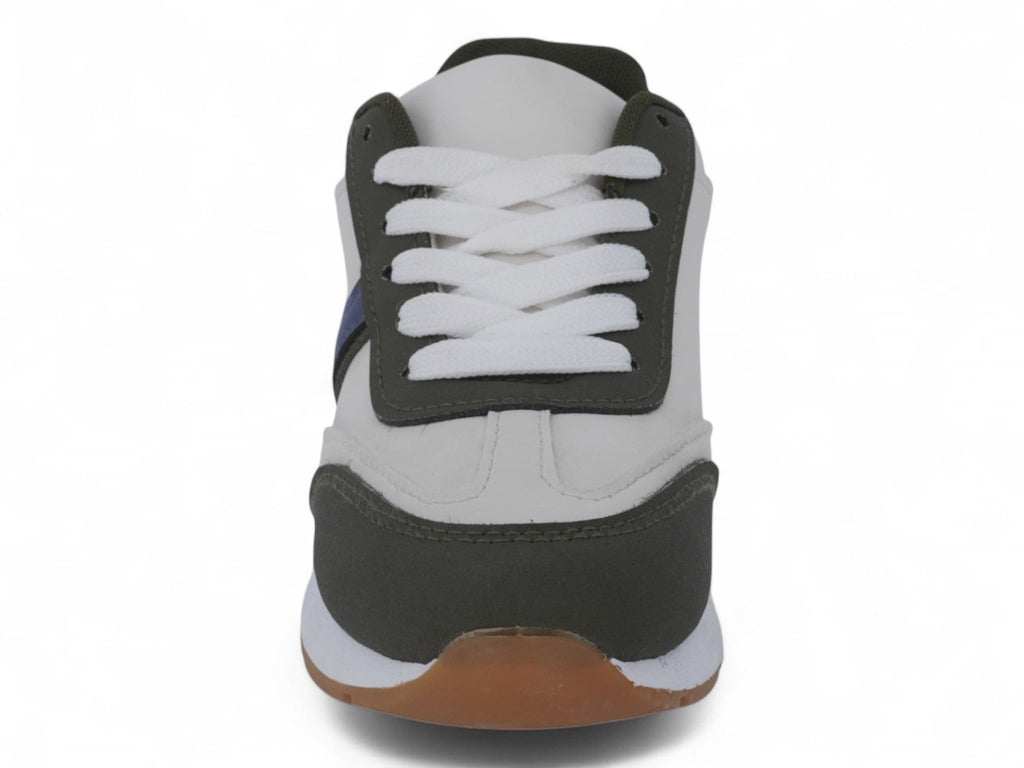 Boys` Blue & Green Faux Suede Sneaker