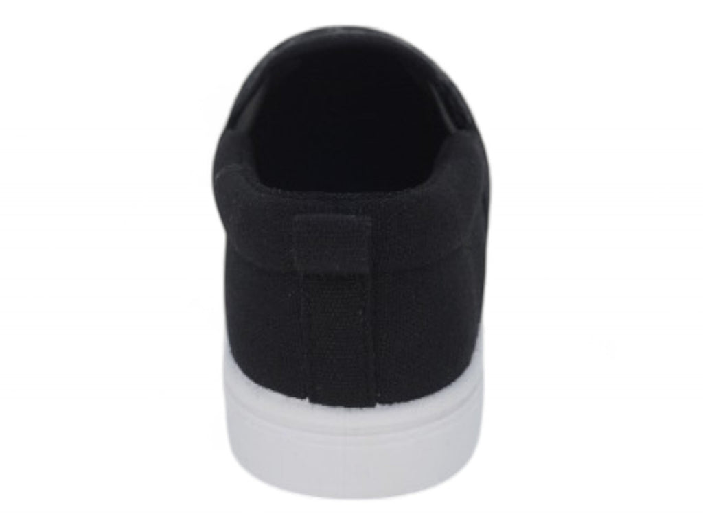 Boys` Black Skater Canvas Slip On
